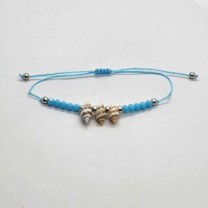 Brand New  3 Seashell with Baby Blue Bracelet